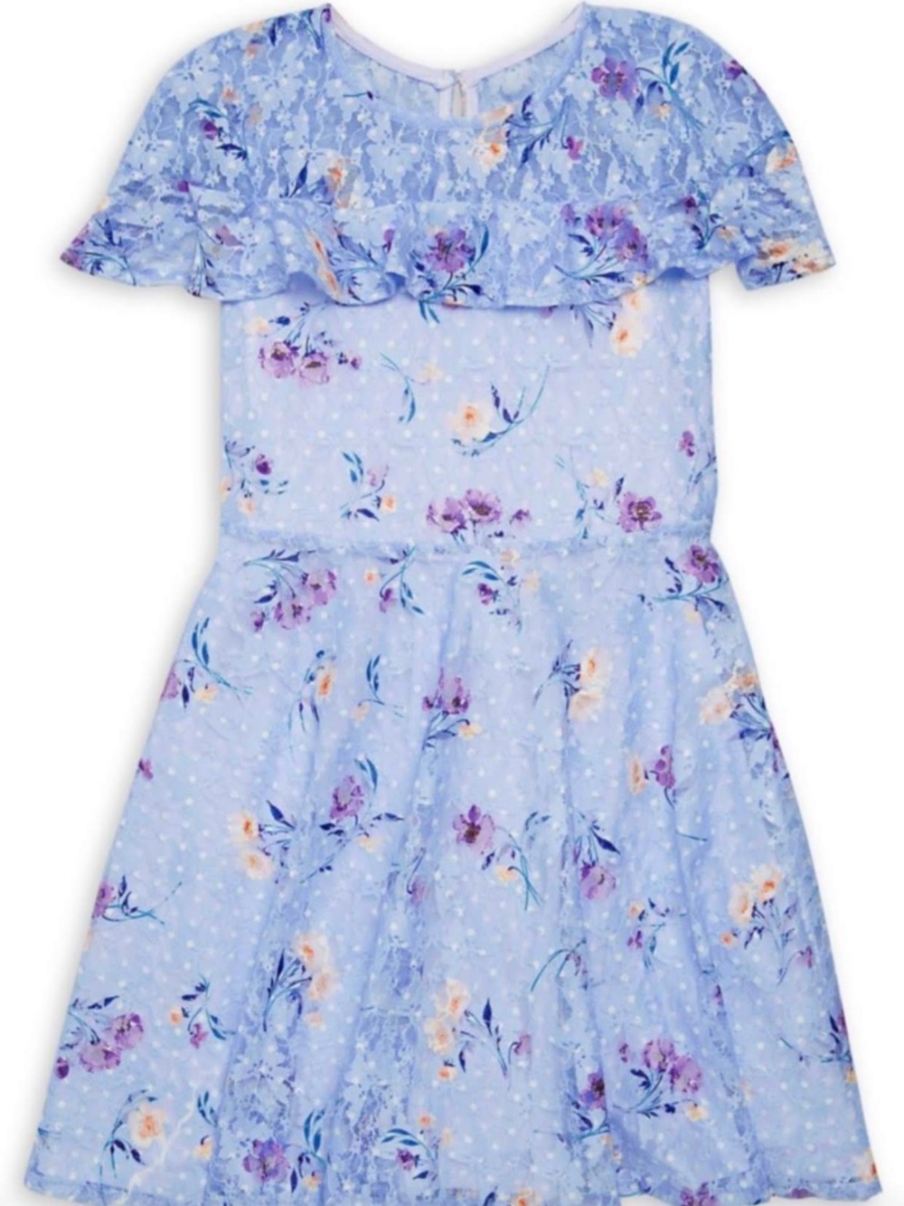 NWT Girl’s Pastourelle by Pippa & Julie Blue Floral Lace Dress Size 12
